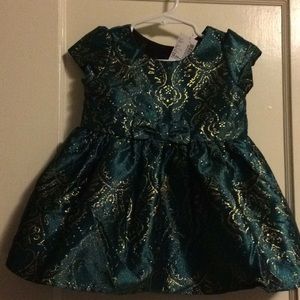 Green and Gold Baby Girl Dress